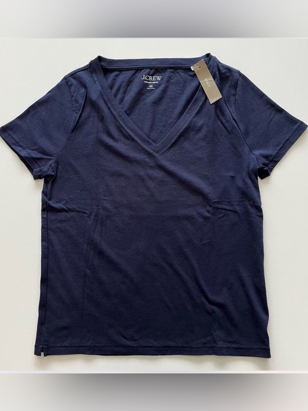 J.crew NWT Navy Blue cotton v-neck t-shirt size XS